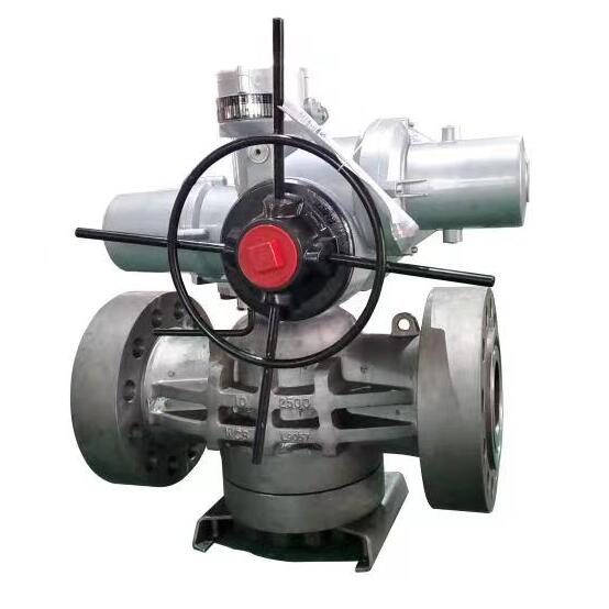 Motorized actuator lubricated plug valve