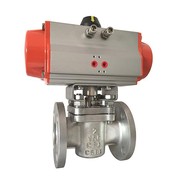 Pneumatic non-lubricated plug valve