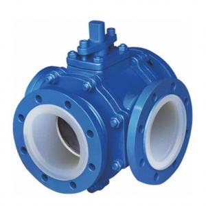 PFA Lined three way ball valve