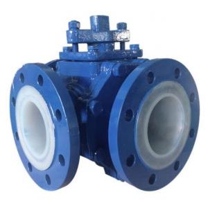 PTFE Lined three way ball valve