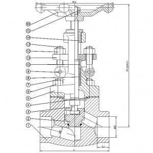 Welded end forged steel globe valve