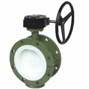 Flanged teflon lined butterfly valve