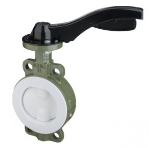 Wafer teflon lined butterfly valve