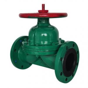 Rubber lined weir type diaphragm valve