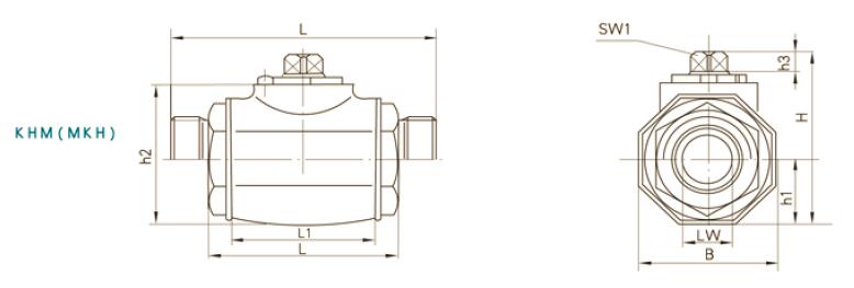 KHM High pressure hydraulic ball valve structure